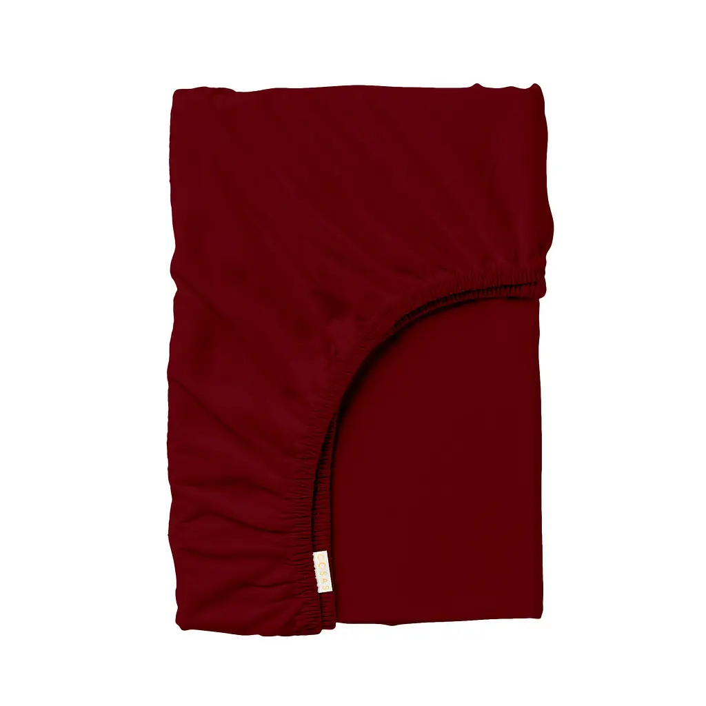 Комплект постільної білизни Cosas євро з простирадлом на резинці RUBY BORDO 200 x 220 см (Ranfors_Bordo_El-Bordo_200) - фото 6