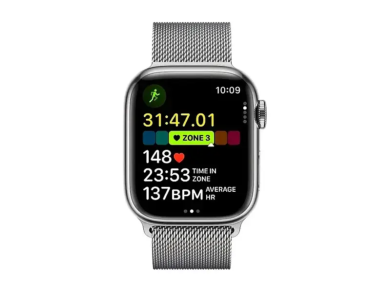 Смарт-годинник Apple Watch Series 9 GPS + Cellular 41mm Silver S. Steel Case w. Silver Milanese Loop (MRJ43) - фото 5
