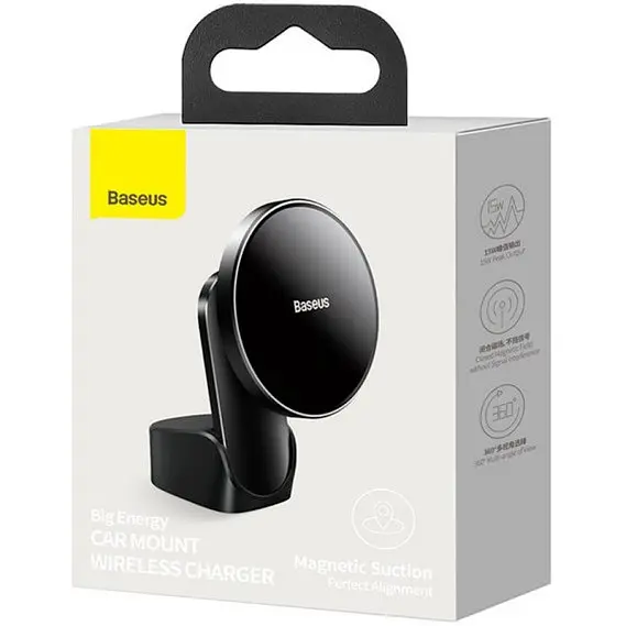 Автомобільний тримач холдер із БЗУ Baseus Big Energy MagSafe 10W WXJN-01 Black - фото 5