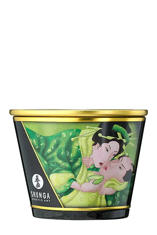 Масажна свічка Shunga Massage Candle Exotic Green Tea з ароматом зеленого чаю, 170 мл - фото 3