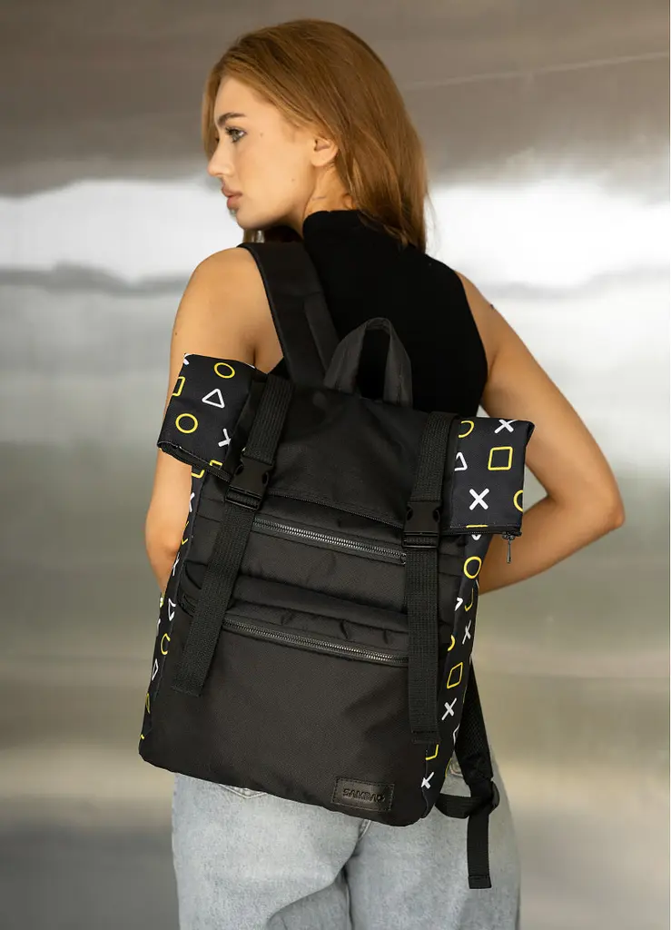 Женский рюкзак Sambag Roll Top черный оксфорд 41 х 30 х 16 см (24238731) - фото 5