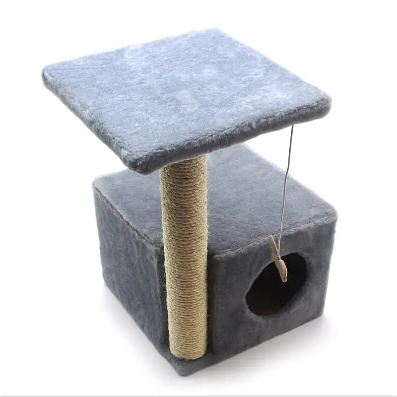 Будиночок Драпак для котів Zoo-hunt Віола 34х34х56 см сезаль сірий - фото 4