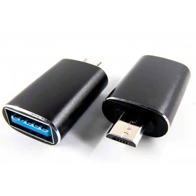 Перехідник OTG USB 2.0 AF to Micro 5P black Dengos (ADP-017) - фото 4