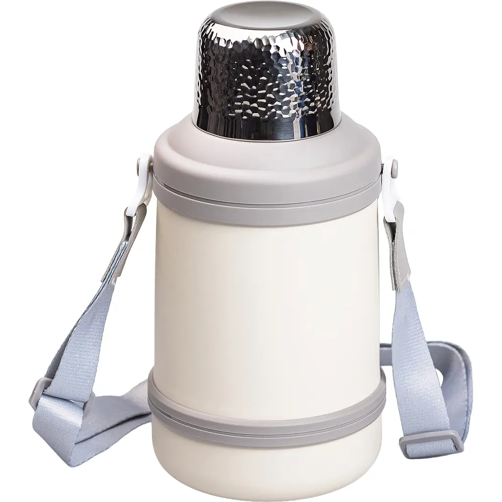 Термос для туризму Vacuum Cup 1,5 л з фліп кришкою та складаними ручками, сірий Yiwu HP-14-21V - фото 7
