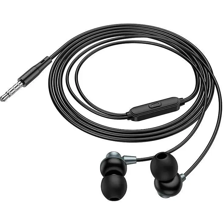 Наушники Hoco Delighted metal universal earphones with microphone M98 черные - фото 9