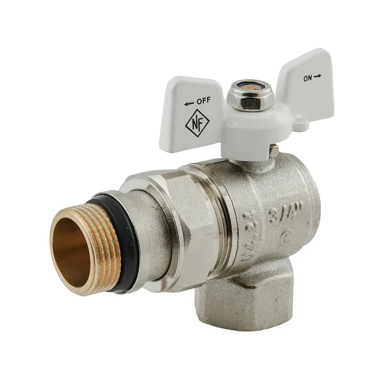 Кран кульовий з американкою Nolf Classic NFC.983-08-3/4" FM ГШМ кутовий "антипротікання" white NF3163 - фото 2