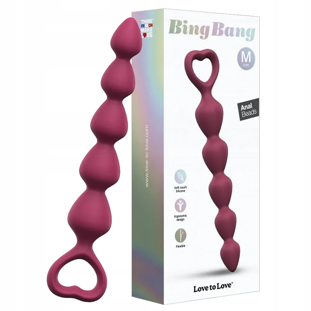 Анальний ланцюжок Love To Love Bing Bang M Plum Star 18.5 см (бордовий) - фото 7