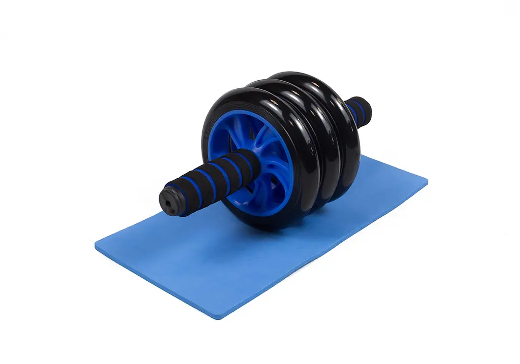 Ролик для преса EasyFit з килимком Синій (3 колеса) (EF-1353-BL)