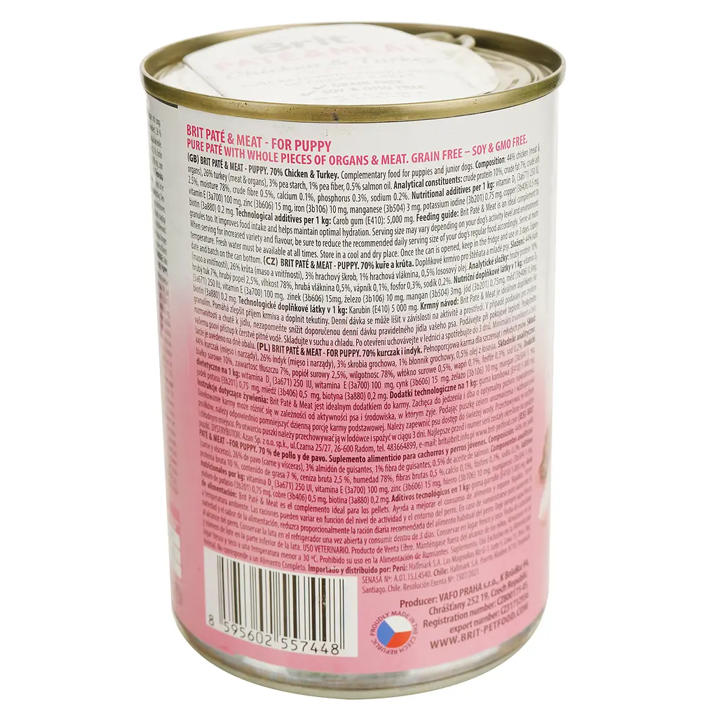 Влажный корм для щенков Brit Pate & Meat с курицей и индейкой 400 г - фото 2