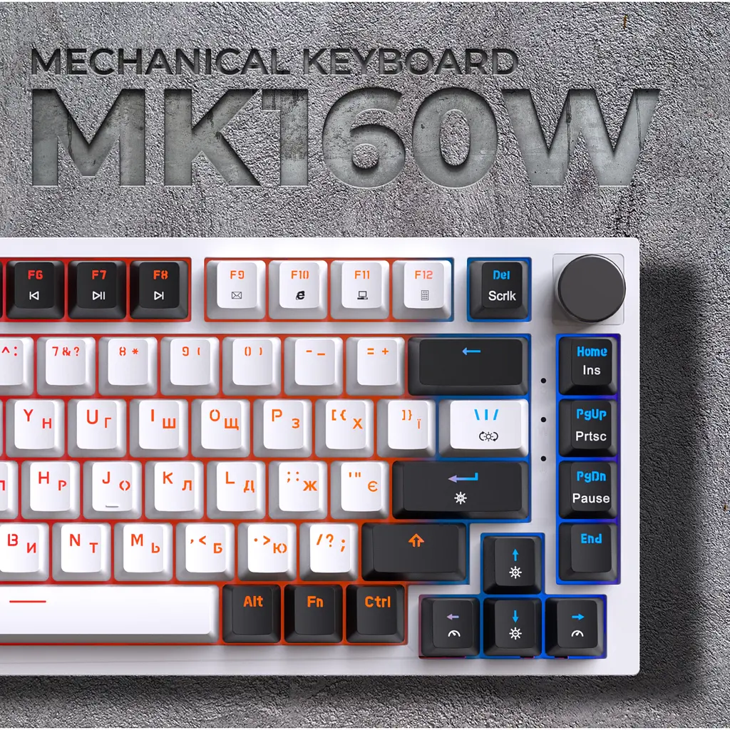 Клавиатура GamePro Red с Hot-Swap RGB White проводная механическая (MK160W) - фото 19