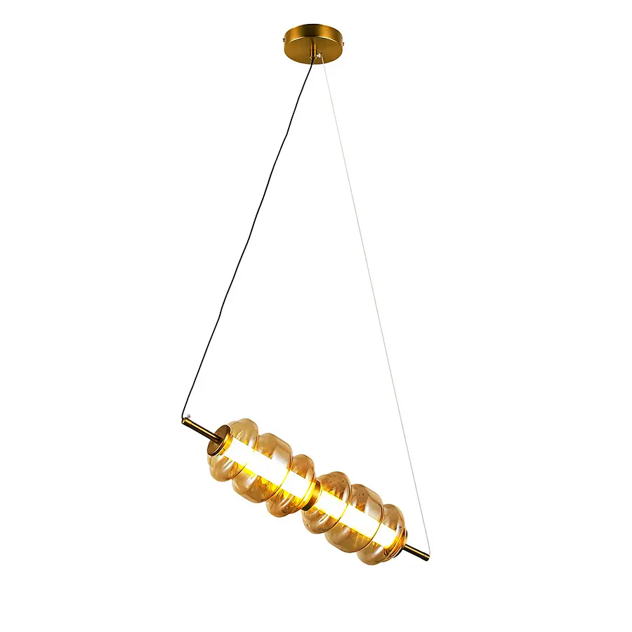 Світильник підвісний LED Levistella 800P3166 (110x310) AM, бронзовий, метал + скло, сучасний стиль - фото 2