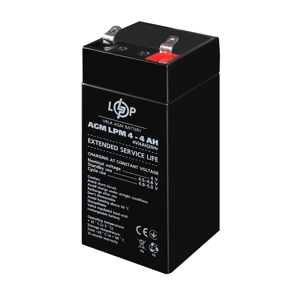 Аккумулятор AGM LPM 4V - 4 Ah - фото 3