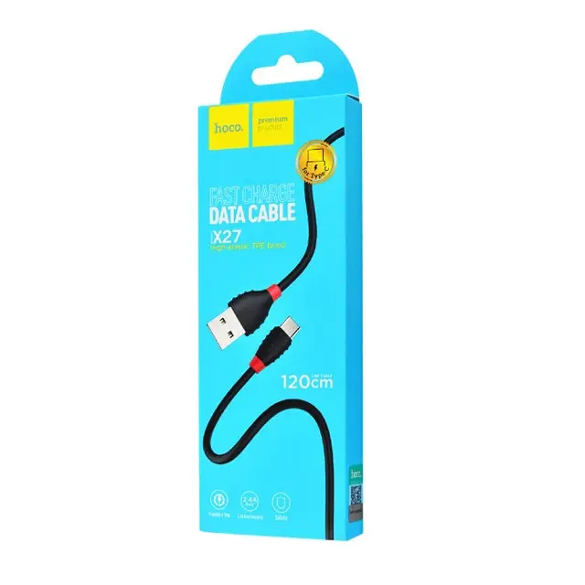 Кабель Hoco X27 Pisces Cable USB to Type-C 2,4A 1m Black - фото 2