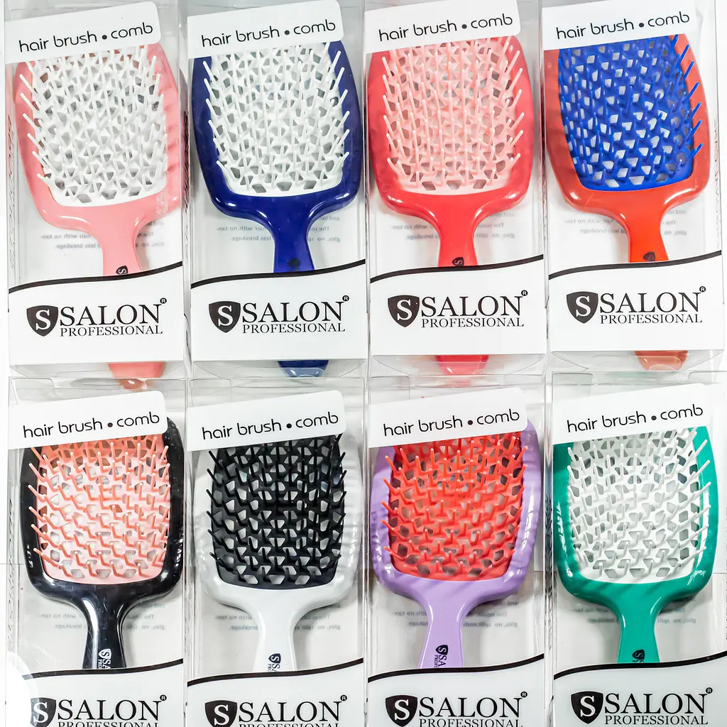 Щітка для волосся Salon Professional продувна 20 см SP0099 SL, Фіолетова з білим - фото 3