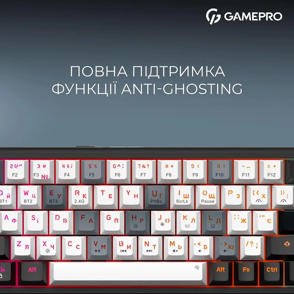 Клавиатура GamePro Asgard Valhalla 65% Compact QLAB Orange Switches (MK210B Pro) - фото 13