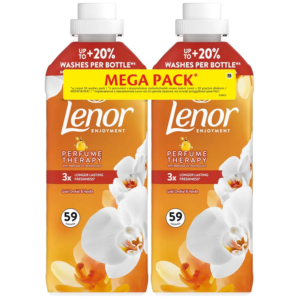 Набір кондиціонер для білизни Lenor Perfume Therapy Gold Orchid & Vanilla 2.478 л (2 шт. x 1,239 л) - фото 2