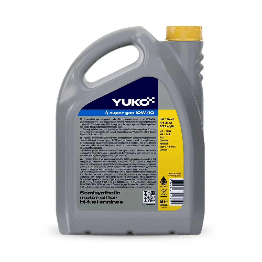 Моторна олива Yuko SUPER GAS 10W-40 5л (4820070244519) - фото 2