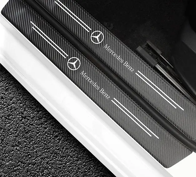 Захисна плівка накладка на пороги для Mercedes-Benz Чорний Карбон 4 шт - фото 7