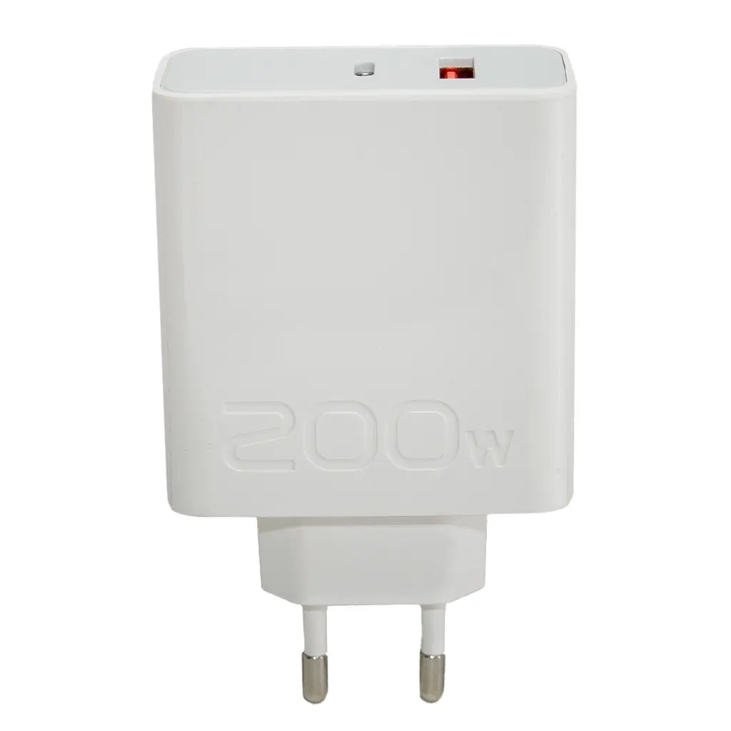 Зарядний адаптер 200W Power Adapter Suie, блок живлення з USB-A і USB-C, білий мережевий для телефону - фото 4