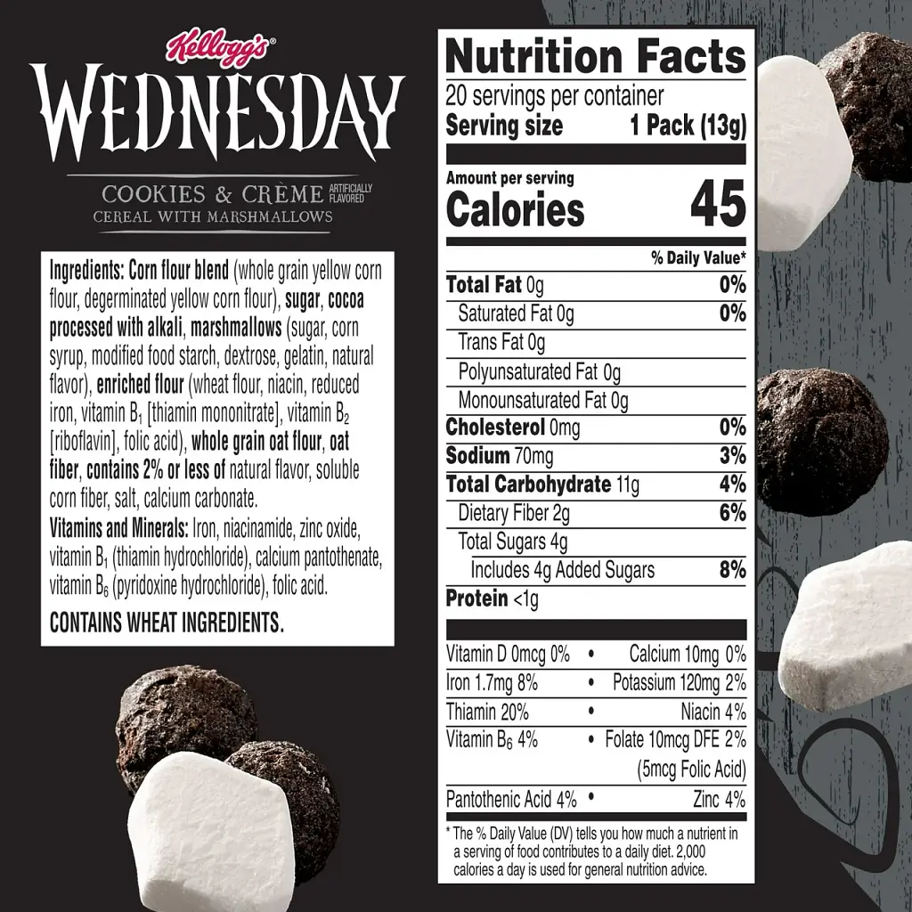 Сухий сніданок Kellogg's Wednesday Cereal Pouches зі смаком печива та крему з маршмеллоу 20шт 255 г - фото 4