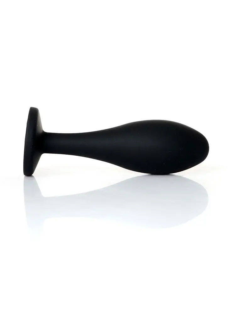 Анальна пробка - Jewellery Silicone Black Plug M Clear - фото 3