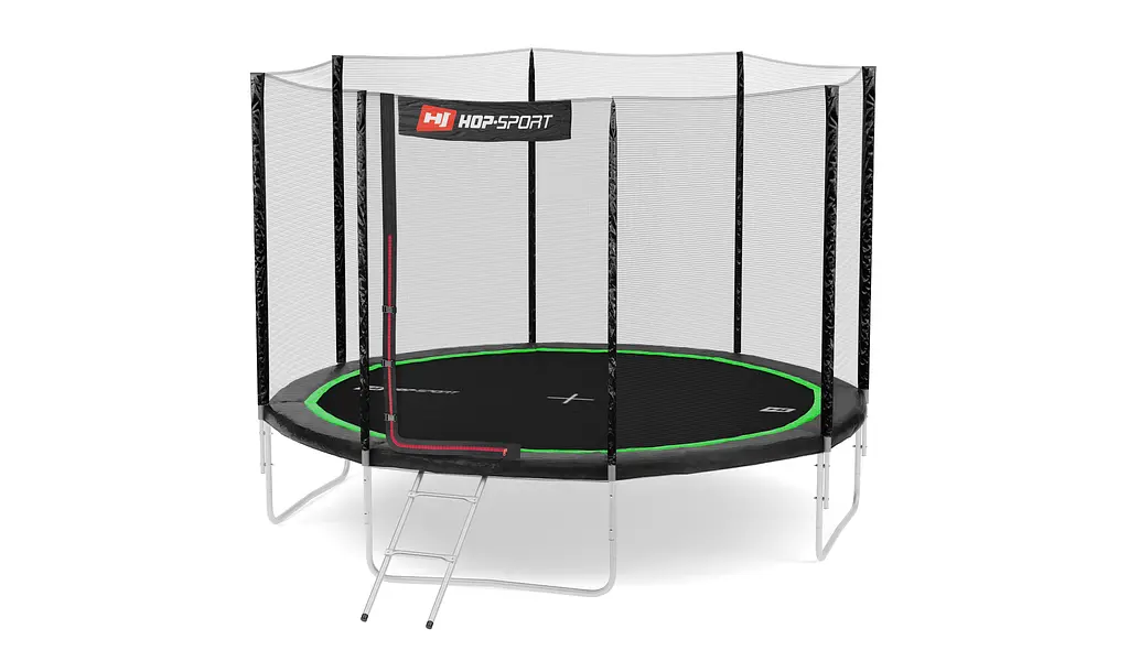 Батут Hop-Sport 12ft (366см) чорно-зелений з зовнішньою сіткою - фото 4