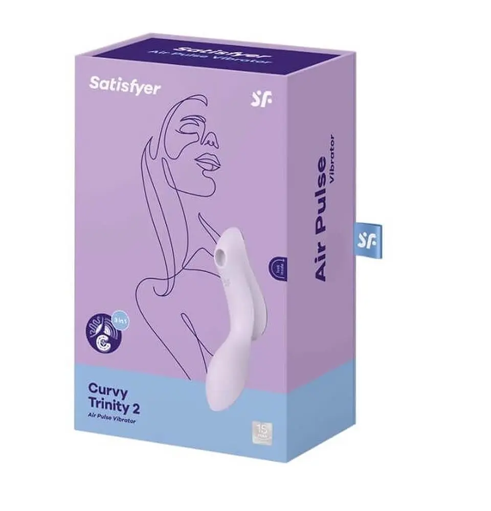 Вакуумний стимулятор клітора з вібрацією Satisfyer Curvy Trinity 2 бузковий - фото 6