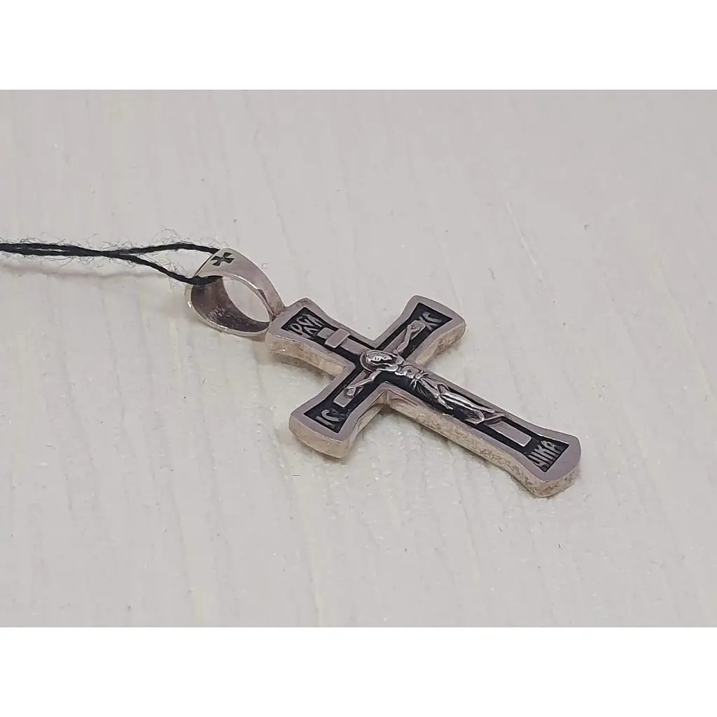 Золотий хрестик Харківська ювелірна фабрика. Розп'яття Христа. 11513-Ч БЕЛ - фото 2