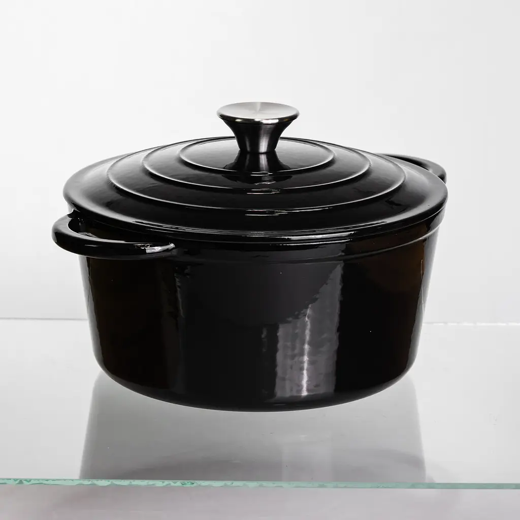 Каструля чавунна емальована 4 л, чорний Yongkang HP-FLG-1 BLACK - фото 6