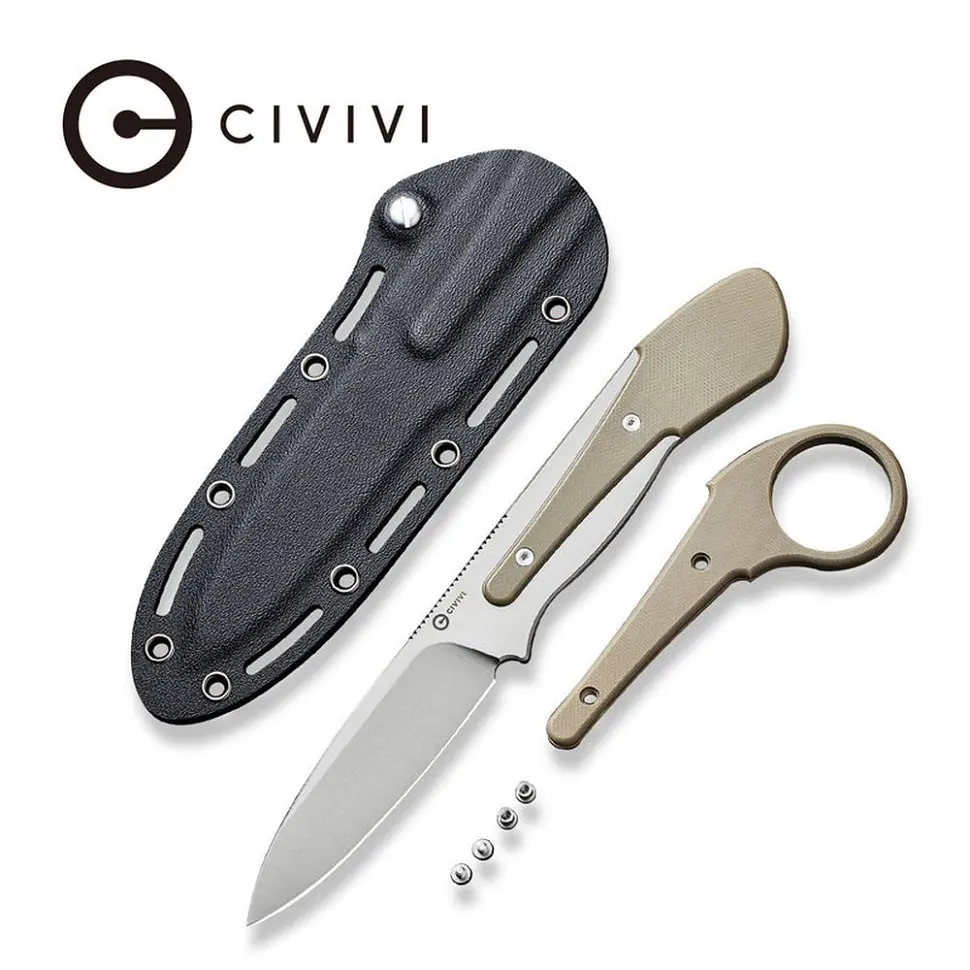 Ніж фіксований тактичний Civivi Varius, (9.5 см) D2 / G10 коричневий - фото 9