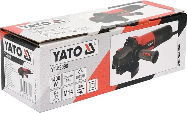 Шлифмашина угловая сетевая YATO 1400 Вт (YT-82098) - фото 3