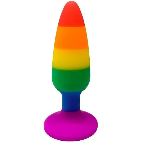Силіконова анальна пробка Wooomy Hiperloo silicone Rainbow Plug S - фото 2