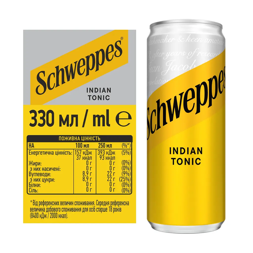 Напій Schweppes Indian Tonic Water безалкогольний 330 мл (714691) - фото 3
