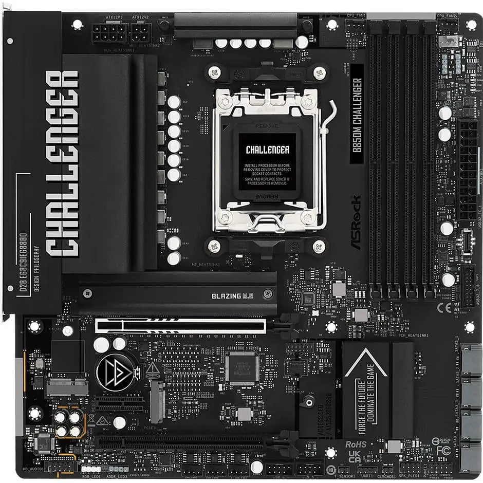 Материнская плата ASRock B850M CHALLENGER (B850M CHALLENGER) (Socket AM5, AMD B850, Micro-ATX)
