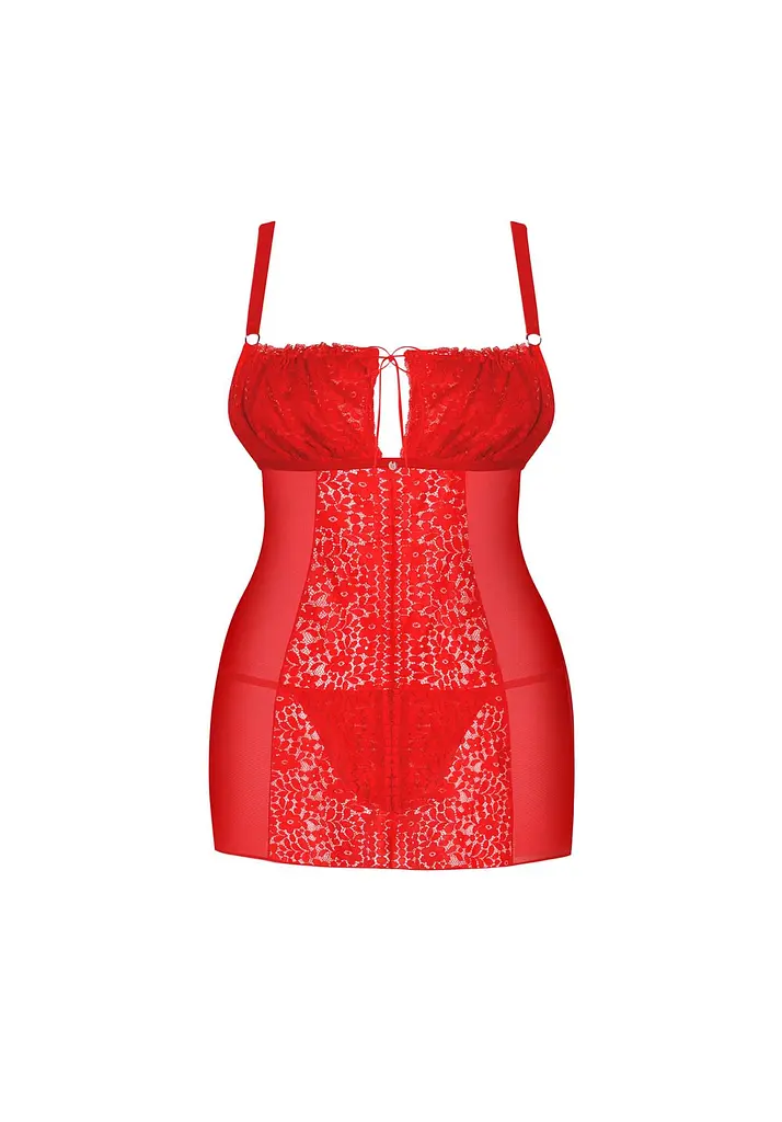 Комплект білизни Obsessive Blossmina, 6XL/7XL (червоний) - фото 5