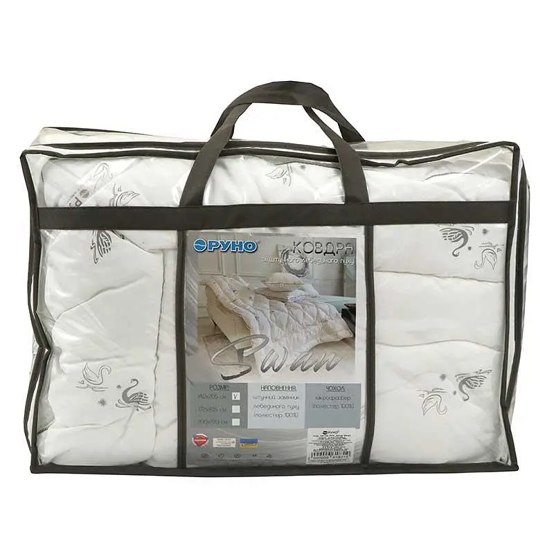 Ковдра Руно - Silver Swan штучний лебедяний пух всесезонна біла двоспальна 172x205 см 225 гр/м2 (21316) - фото 7