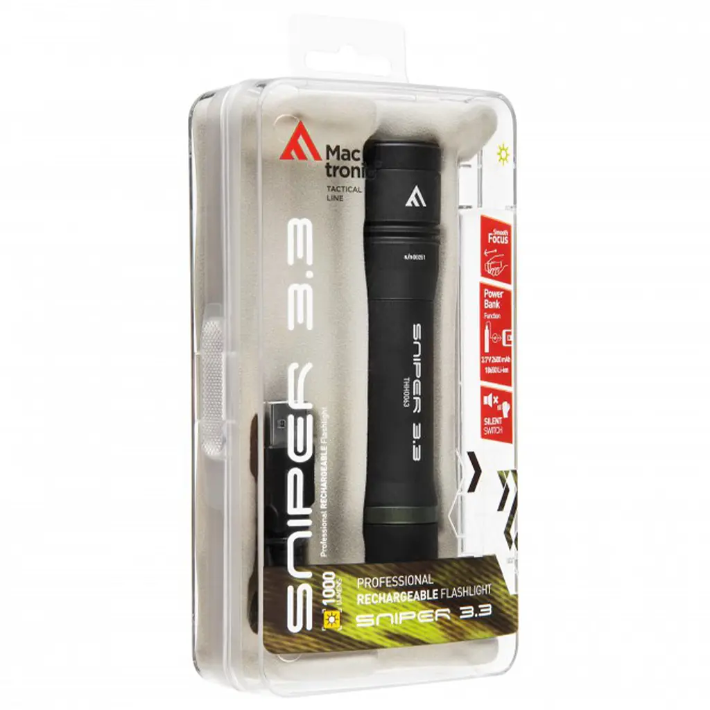 Ліхтар тактичний Mactronic Sniper 3.3 (1000 Lm) Focus Powerbank USB Rechargeable (THH0063) - фото 10