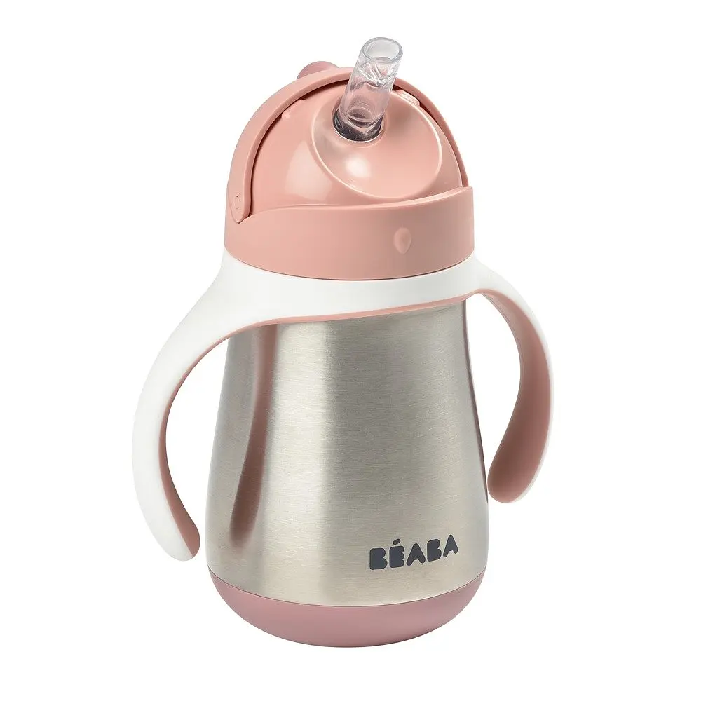 Поїльник з трубочкою Beaba Old Pink з нержавіючої сталі, 250 мл, рожевий (913482) - фото 3