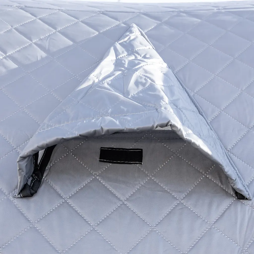 Палатка зимняя утепленная "Куб" (3-местная 210х210х210), Зимняя палатка для рыбака туризма кемпинга и путешествий серый Lugi LU-BD18G - фото 6