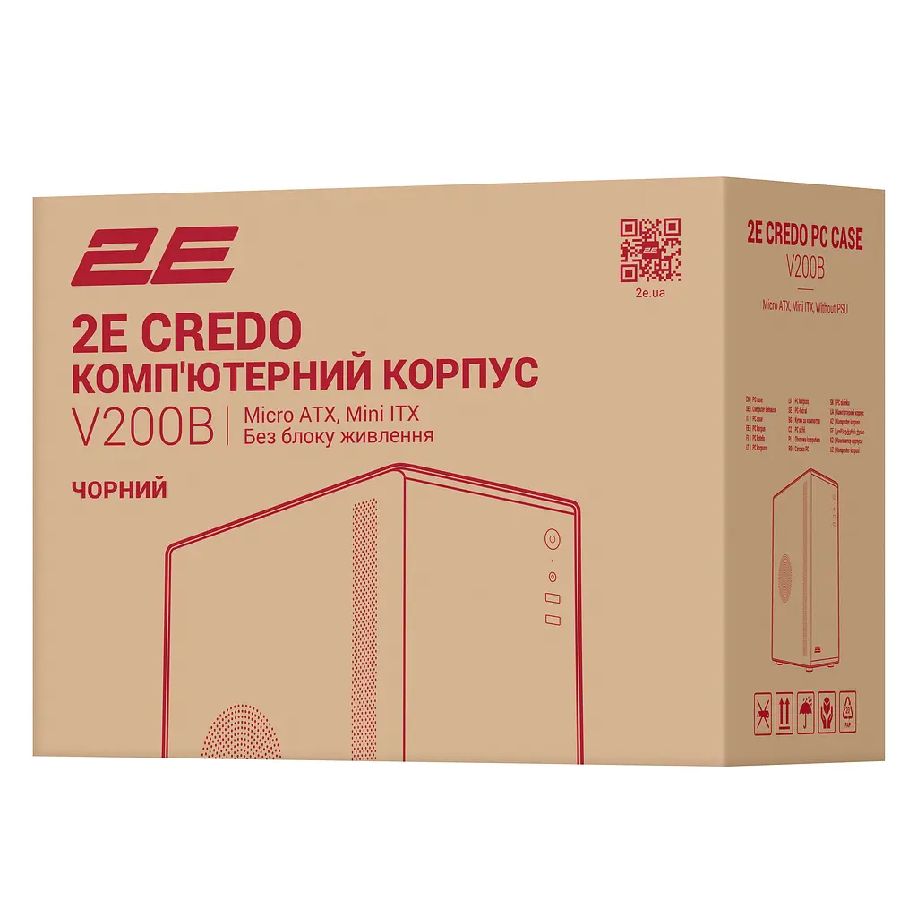 2E Корпус 2E Credo V200B без БЖ, 2xUSB3.0, 1x80мм, VGA 250мм, mATX, чорний - фото 9