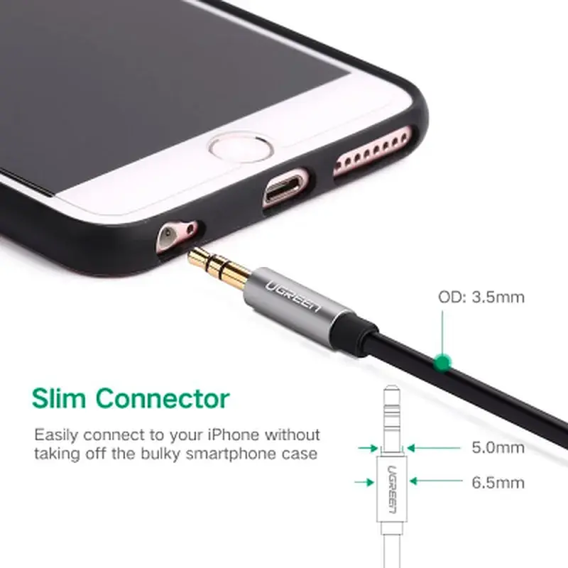 Кабель мультимедійний 3.5mm M to 3.5mm M 0.5m AV119 black Ugreen (10732) - фото 8
