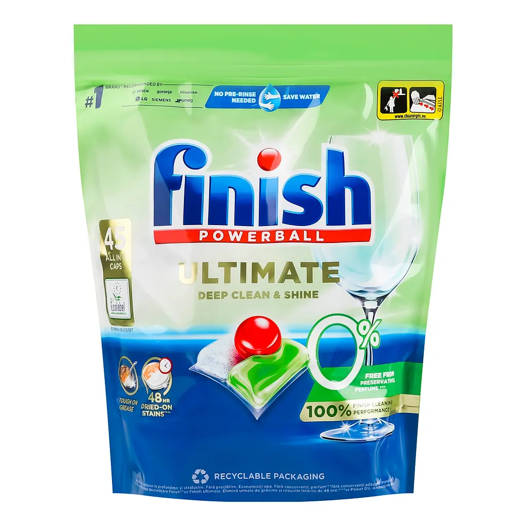 Капсули для посудомийних машин Finish Ultimate 0% All in 1, 45 шт. - фото 2