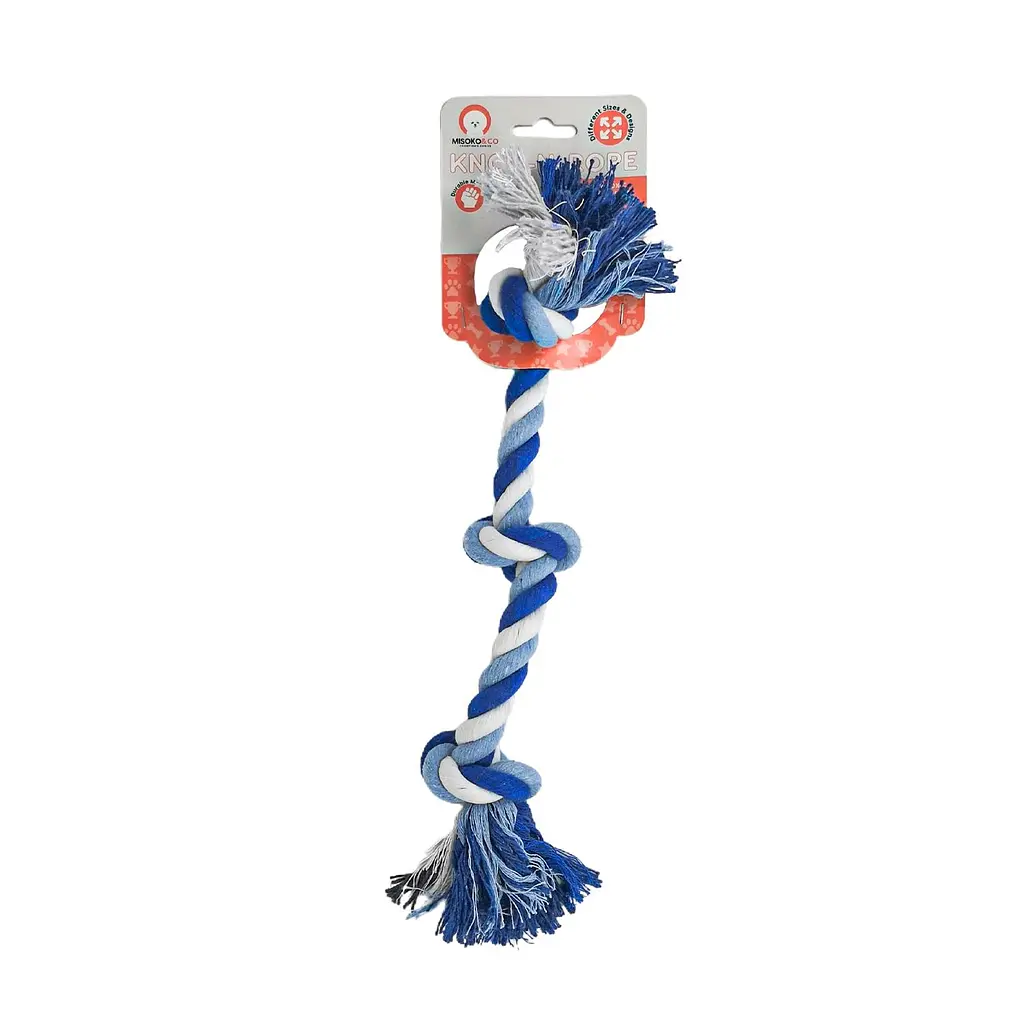 Игрушка для собак Misoko&Co Короткая веревка с узлом blue 38 cm - фото 2