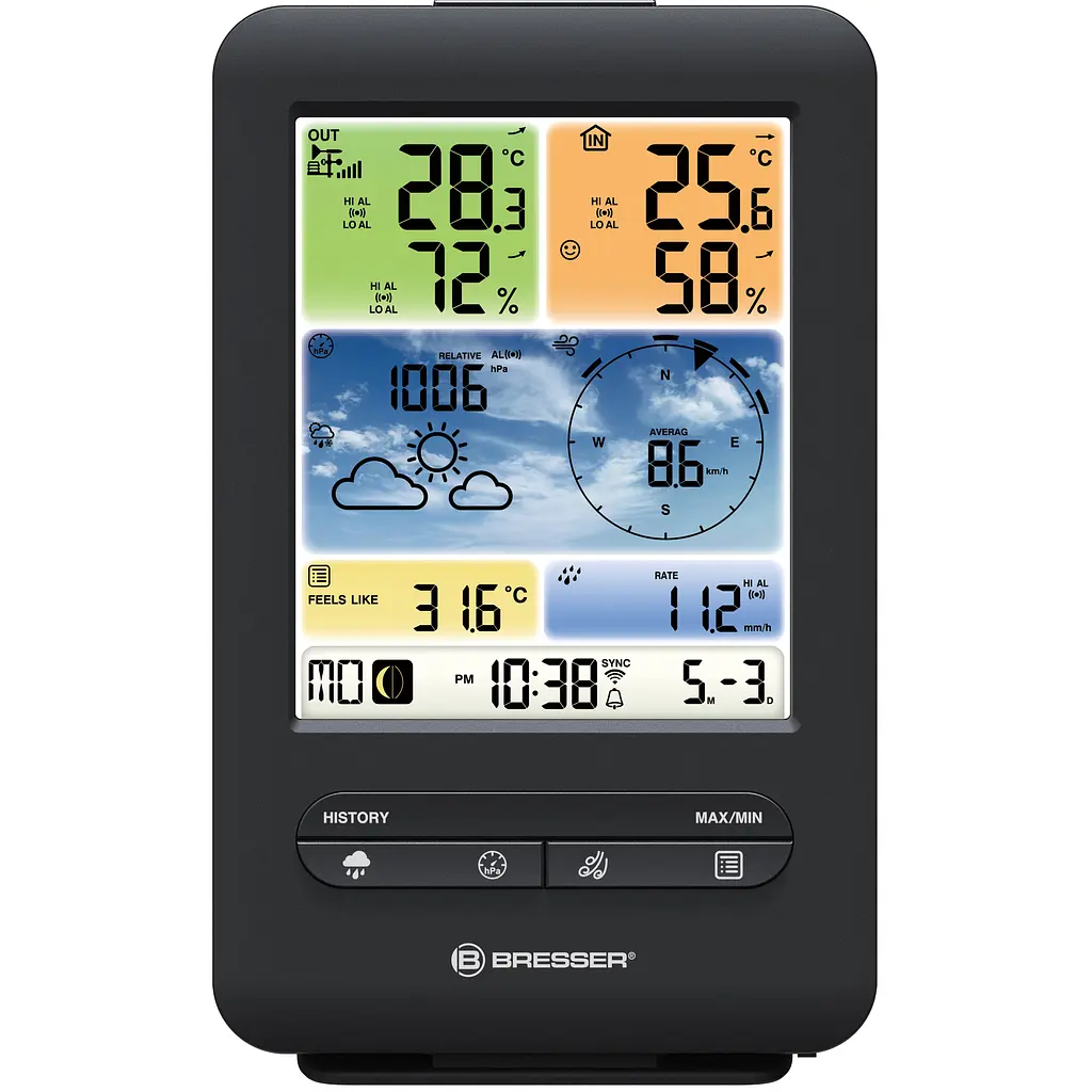 Метеостанція Bresser Weather Center 5-in-1 V WIFI Professional colour (7002585) - фото 3