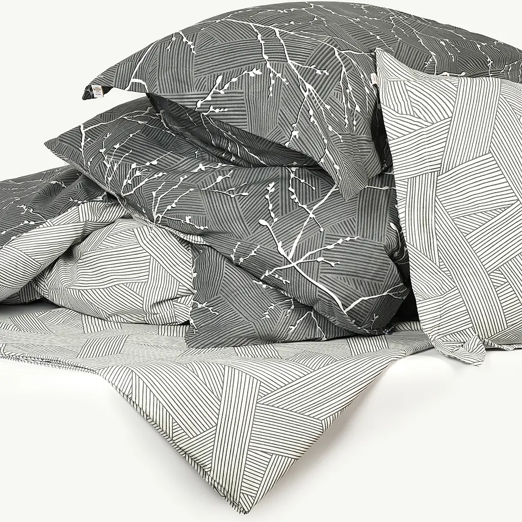 Простыня МВМ My Home Петрикор 230х160 см серая с принтом (BL-FS-13 GRAY/PRINT) - фото 3