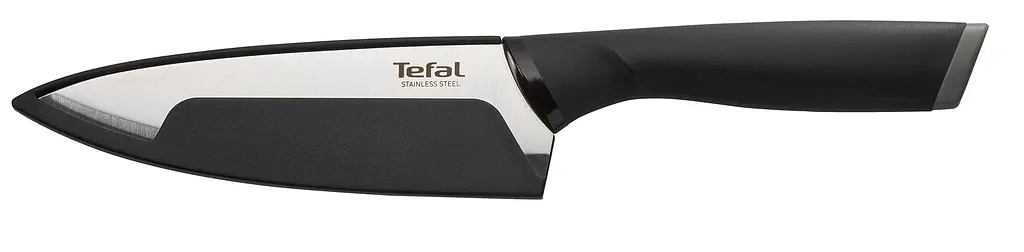 Ніж кухонний Tefal Comfort кухарський 20 см, з чохлом, нержавіюча сталь, пластик, чорний kuh0014567 - фото 3