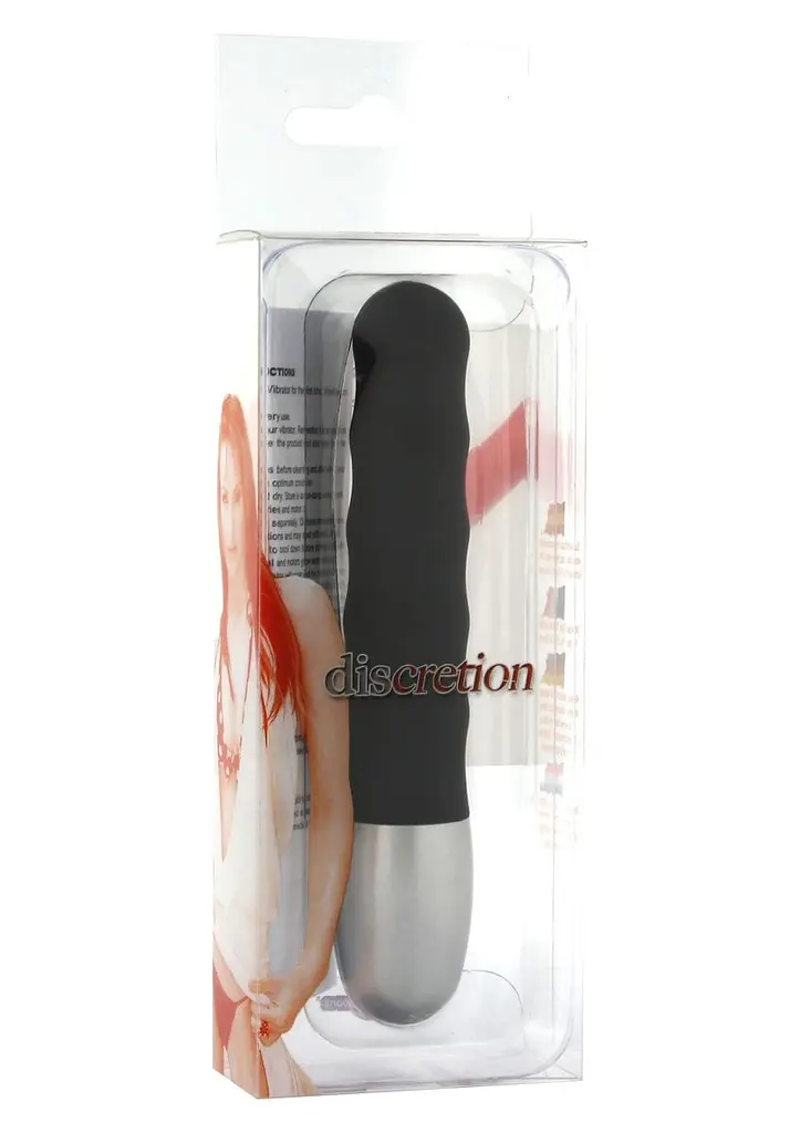 Вібратор Seven Creations Discretion Ribbed Vibrator Міні-, 11х2 см. чорний - фото 2