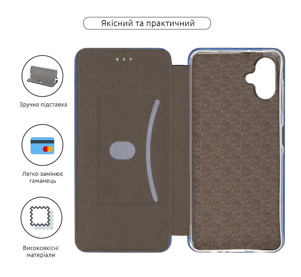 Чехол-книжка для Samsung Galaxy A06 (A065), G-Case, синий, кожаный чехол-книга из экокожи (PU) и TPU, с магнитом, с подставкой и вместительным кардхолдером, противоударный, защита всего корпуса, ArmorStandart (ARM80126) - фото 3