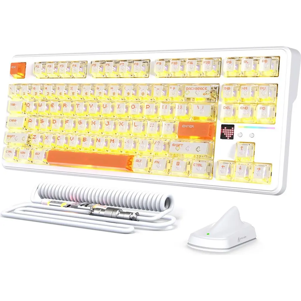 Клавіатура Attack Shark X87 Ultra RGB Meg Shark Switches Wireless Iced Orange (AS-6979033730236-IO) [176652] - фото 2