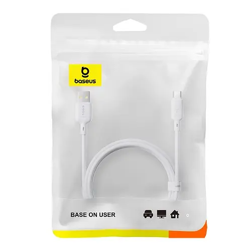 USB кабель Baseus Silky Series USB to Type-C 3A 1m білий P10377703213-02 - фото 2